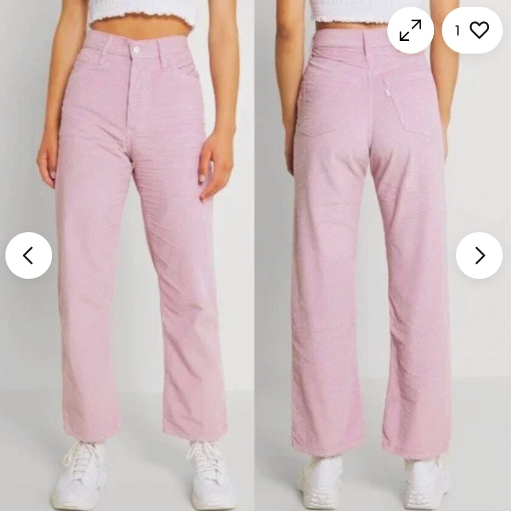 NWT NWT Levi's Ribcage Straight Ankle Corduroys in Pebble Pink 28x27